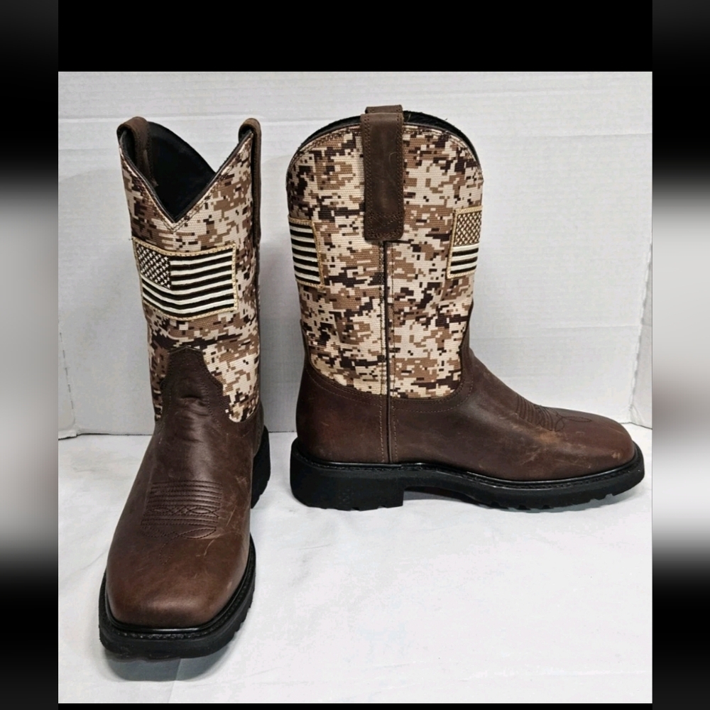 J.B. Dillon Brown Fatigue Print  Cowboy Boots